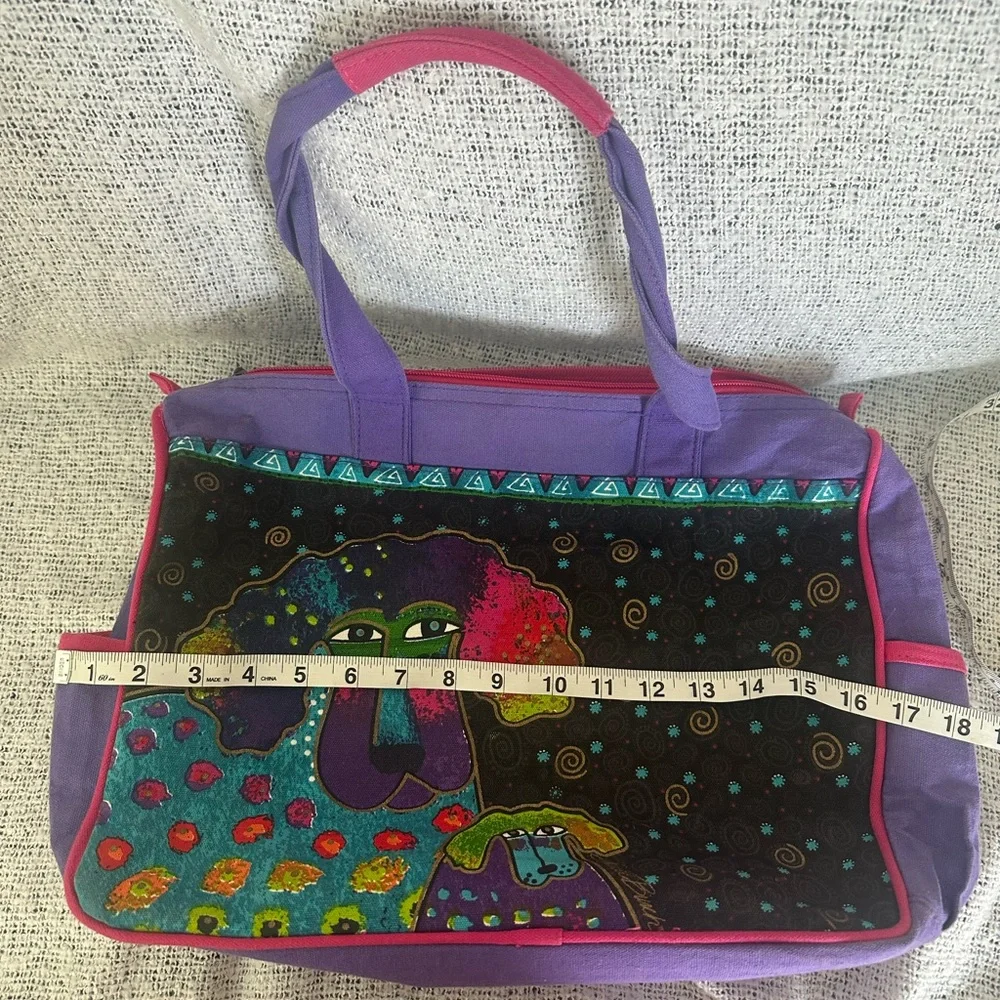 Laurel Burch Purple and Multicolor Artistic Laptop Bag